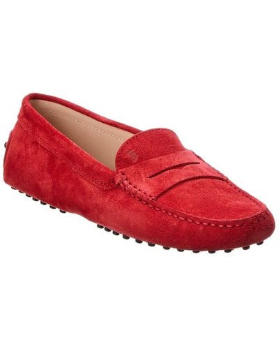 Tod's Gommino Suede Loafer - Red