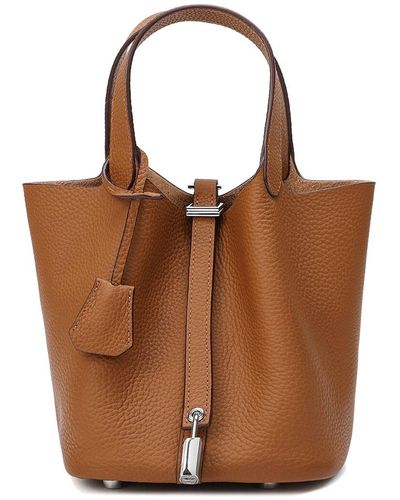 Tiffany & Fred Paris Soft Leather Top Handle Bag - Brown