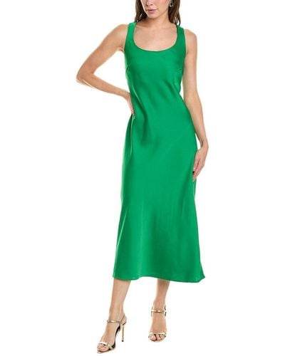 Anne Klein Bias Slip Midi Dress - Green