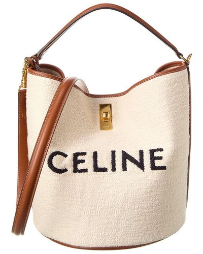 Celine Triomphe Canvas Bucket Bag - Brown Bucket Bags, Handbags - CEL249743