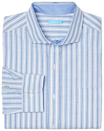 J.McLaughlin Stripe Drummond Shirt - Blue