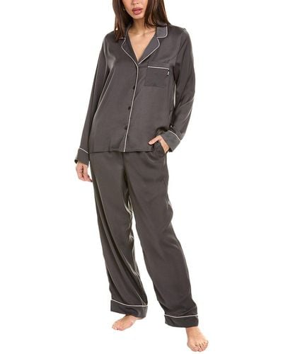 DKNY Notch Top & Pant Sleep Set - Gray