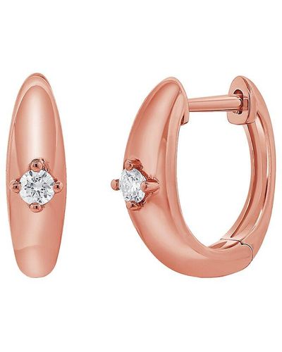 Sabrina Designs 14k Rose Gold 0.12 Ct. Tw. Diamond Hoops - Pink