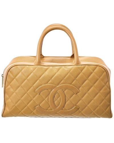 Chanel Quilted Caviar Leather Medium Cc Bowler Bag (Authentic Pre-Owned) - Metallic