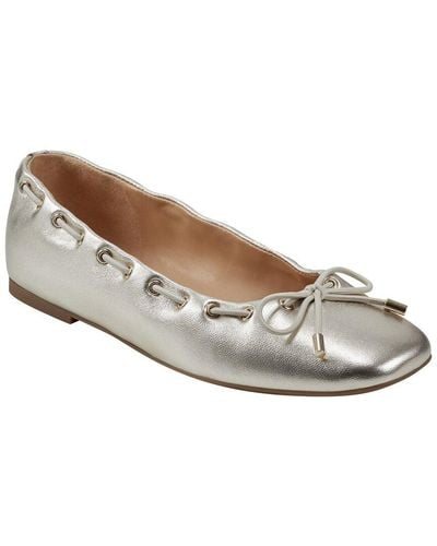 Marc Fisher Letizia Square Toe Dress Flats - White