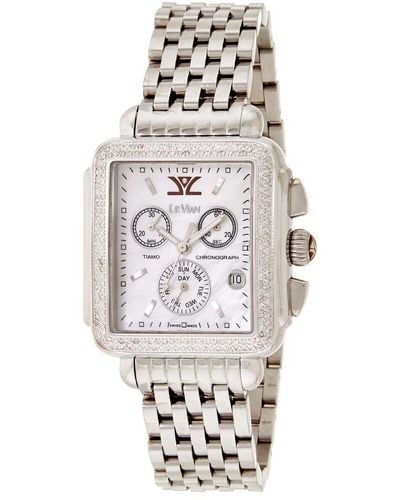 Le Vian Le Vian Time Stainless Steel Diamond Watch - White