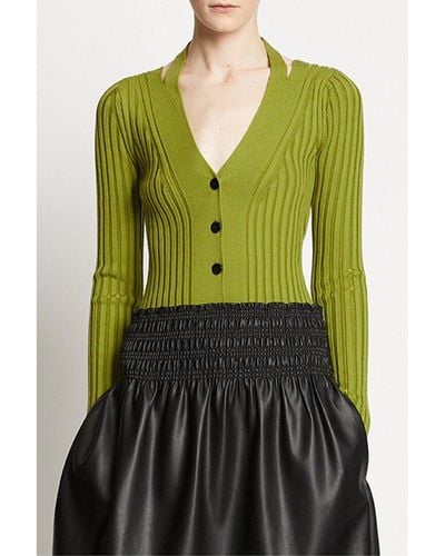 Proenza Schouler Knit Halter Wool-blend Jumper - Green