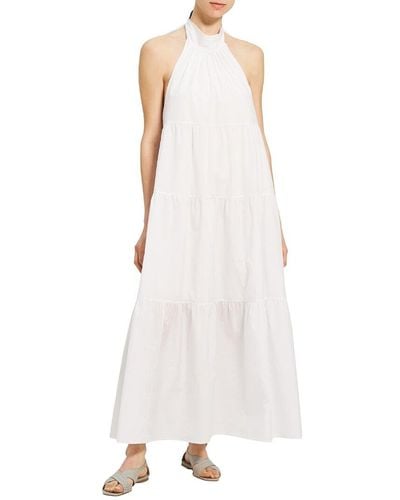 Theory Halter Tiered Maxi Dress - White
