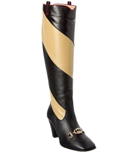 Gucci Zumi Leather Knee-high Boot - Black