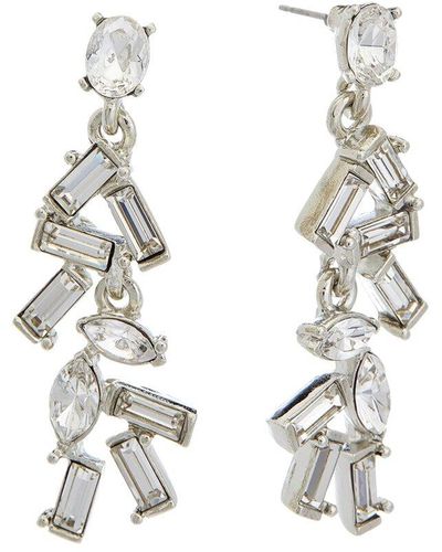 Oscar de la Renta Mini Funfetti Stone Earrings - White