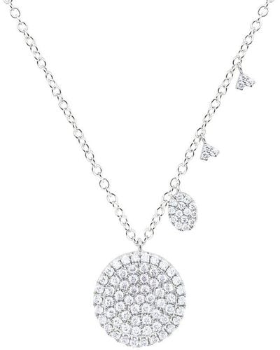 Meira T 14k 0.60 Ct. Tw. Diamond Disc Charm Necklace - White
