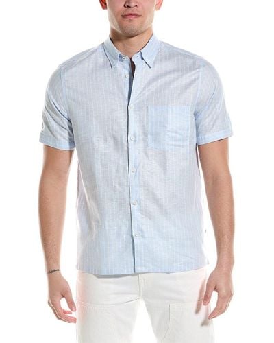 Ted Baker Lytham Regular Fit Linen-blend Shirt - Blue