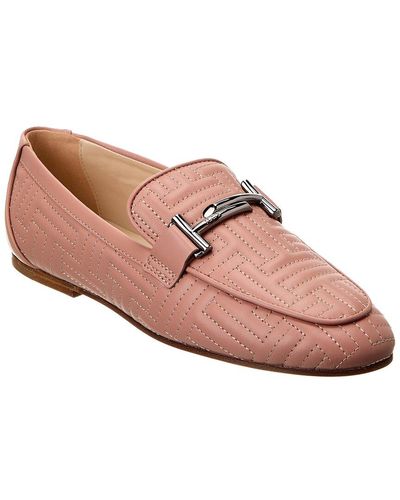 Tod's Double T Leather Loafer - Pink