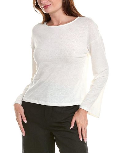 Onia Linen-Blend Jersey Boatneck Top - White
