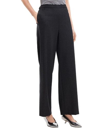 Theory Clean Straight Wool Pant - Black