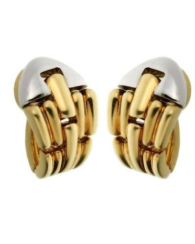 BVLGARI 18K Two-Tone Clip-On Hoops (Authentic Pre-Owned) - Multicolour