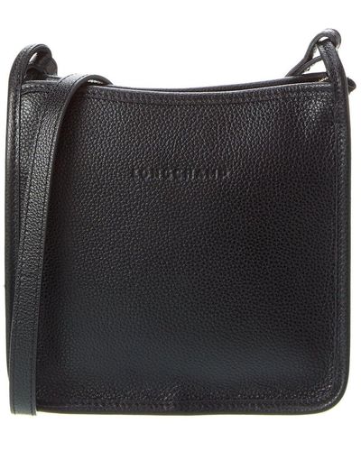 Longchamp Le Foulonne Leather Bag - Black