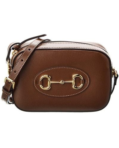 Gucci Horsebit 1955 Small Leather Shoulder Bag - Brown