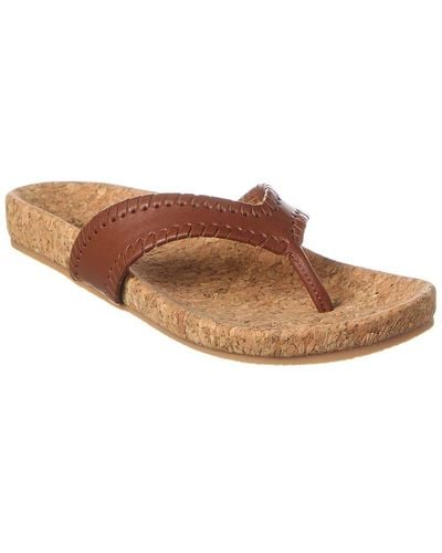 Jack Rogers Thelma Leather Flip Flop - Brown