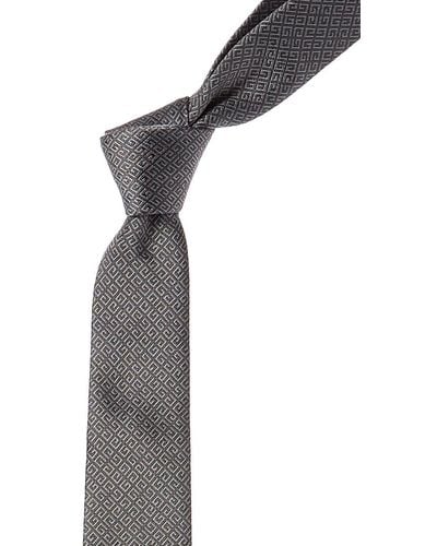 Givenchy Gray All Over 4g Jacquard Silk Tie