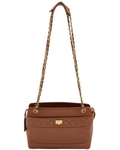 Chanel Quilted Leather Chain Bag (Authentic Pre-Owned) - Brown