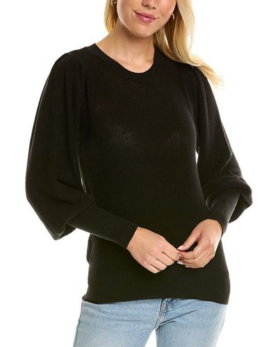 Autumn Cashmere Cotton By Juliette Sleeve Sweater - Black