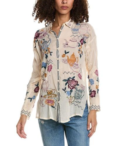 Johnny Was Tea Time Blouse - Natural
