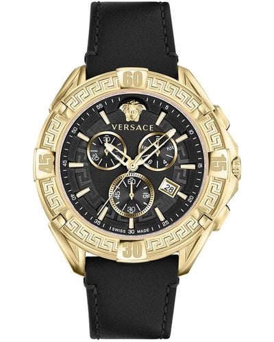 Versace V-greca Chrono Watch - Metallic