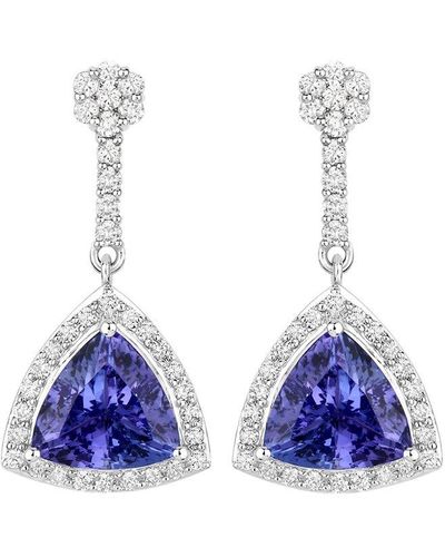 Diana M. Jewels Fine Jewellery 14k 4.93 Ct. Tw. Diamond & Tanzanite Dangle Earrings - Blue