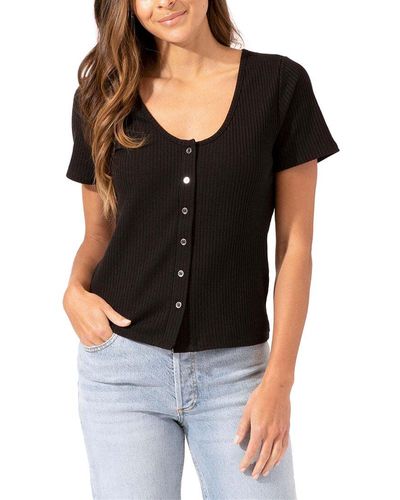 Threads For Thought Lauryn Rib Knit Slim Top - Black