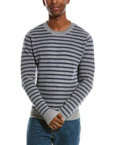 Kier + J Kier + J Striped Wool & Cashmere-blend Sweater - Blue