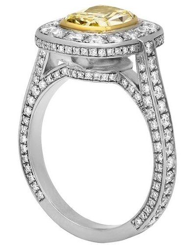 Diana M. Jewels Fine Jewelry White Gold 1.67 Ct. Tw. Diamond Half-set Ring - Metallic