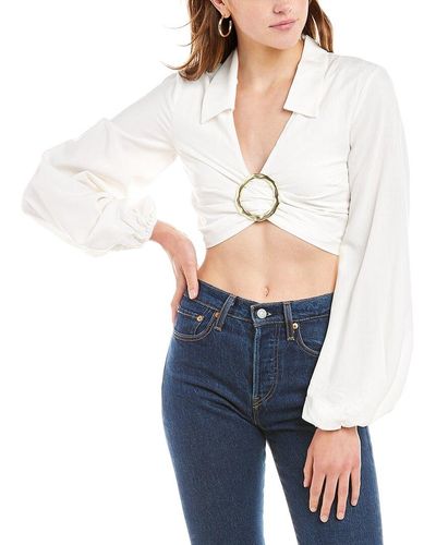 Finders Keepers Keepers De Sol Linen-blend Top - White