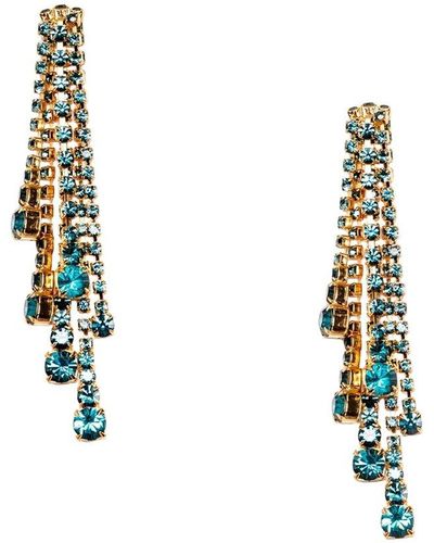 Elizabeth Cole 24k Plated Dangle Earrings - Metallic