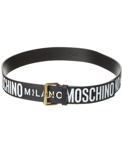 Moschino Printed Leather Belt - Black