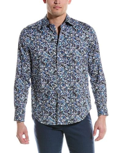 Robert Graham Fondo Classic Fit Woven Shirt - Blue