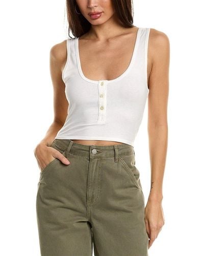 The Range Cropped Henley Tank - Green