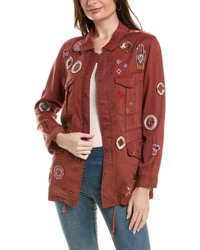 Johnny Was Margo Paris Military Jacket - Red