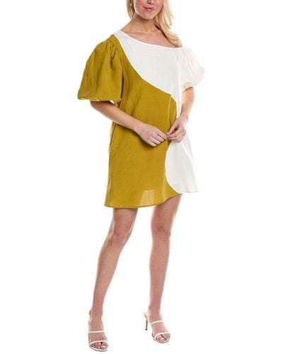 CROSBY BY MOLLIE BURCH Raleigh Linen-blend Mini Dress - Yellow