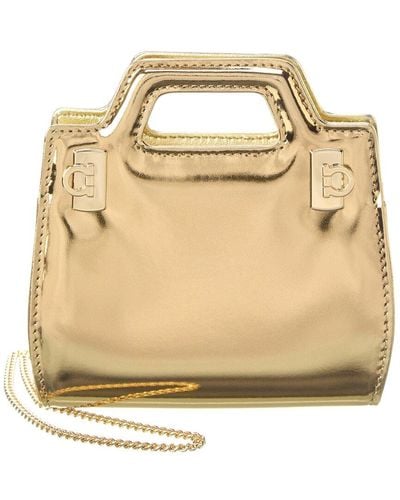 Ferragamo Wanda Leather Micro Bag - Metallic
