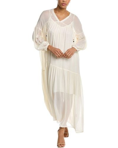 BOSS Shirred Maxi Dress - White