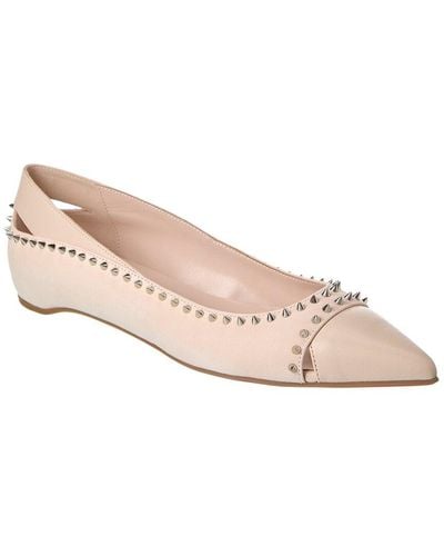 Christian Louboutin Duvettina Spikes Suede & Leather Flat - Pink