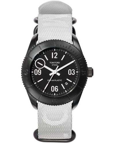 Tom Ford Unisex 002 Ocean Plastic Sport Watch - Black