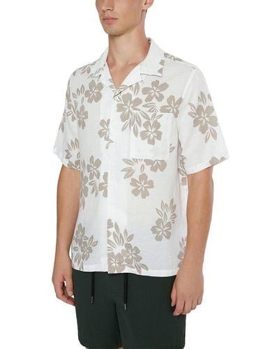 Onia Air Linen-blend Convertible Vacation Shirt - White
