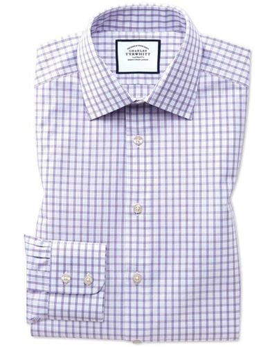 Charles Tyrwhitt Windowpane Extra Slim Fit Check Shirt - Blue
