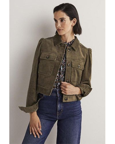 Boden Cropped Cord Jacket - Natural