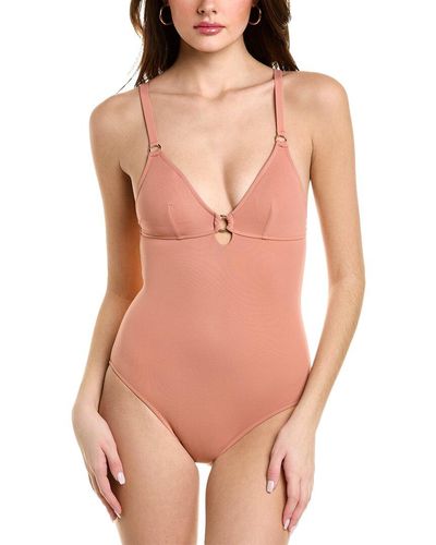 Melissa Odabash Palermo Hot Pink Ribbed One Shoulder Swimsuit