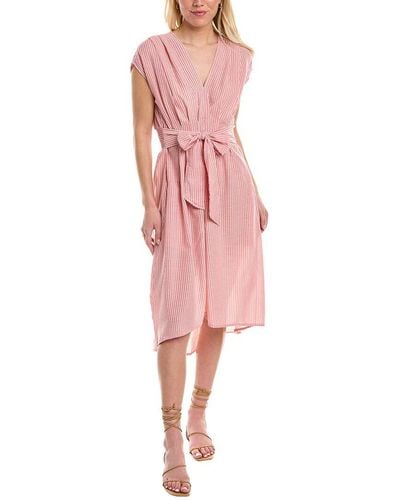 Max Studio Linen-blend Midi Dress - Pink
