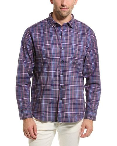 Tommy Bahama Lazlo Vineyard Check Silk-blend Shirt - Purple