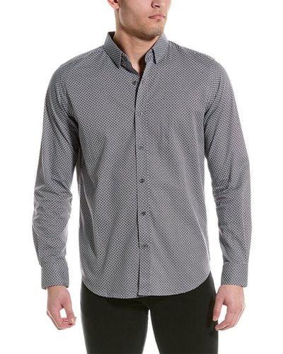 Robert Graham De Luca Tailored Fit Woven Shirt - Gray